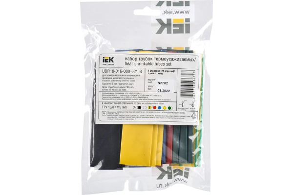 купить Трубка ТУТ 16/8мм разноцветный 0,1м 21шт набор в Тольятти Трубка ТУТ 16/8мм разноцветный 0,1м 21шт набор