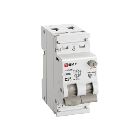купить Дифавтомат 2Р 25А C тип AC 30мА 6кА 2мод АВДТ-63N EKF PROxima в Тольятти Дифавтомат 2Р 25А C тип AC 30мА 6кА 2мод АВДТ-63N EKF PROxima