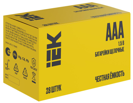 купить Батарейка AAA(мизинчик) алкалиновая Box28 IEK  в Тольятти Батарейка AAA(мизинчик) алкалиновая Box28 IEK