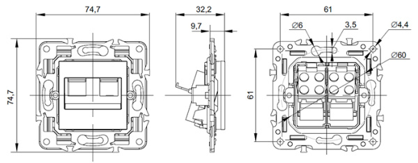 купить Сканди бежевый механизм RJ45 2x8(8) скрытая 2-ая  в Тольятти Сканди бежевый механизм RJ45 2x8(8) скрытая 2-ая