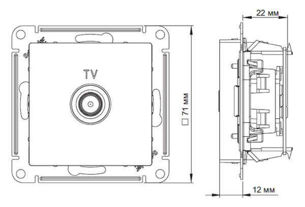 AtlasDesign изумруд розетка TV оконечная скрытая 1-ая 