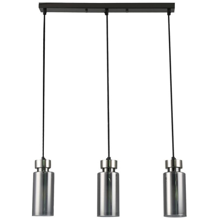 купить Светильник подвес 3*15Вт E14 никель цилиндр дымчатый  в Тольятти Светильник подвес 3*15Вт E14 никель цилиндр дымчатый