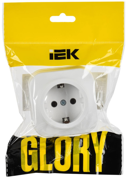 купить GLORY Роз. с з/к без з/ш о/у 16А РС20-3-ХБм бел. м. IEK в Тольятти GLORY Роз. с з/к без з/ш о/у 16А РС20-3-ХБм бел. м. IEK