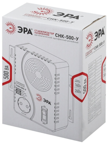 купить Стабилизатор 500ВА 220В переносной СНК ЭРА СНК-500-У в Тольятти Стабилизатор 500ВА 220В переносной СНК ЭРА СНК-500-У