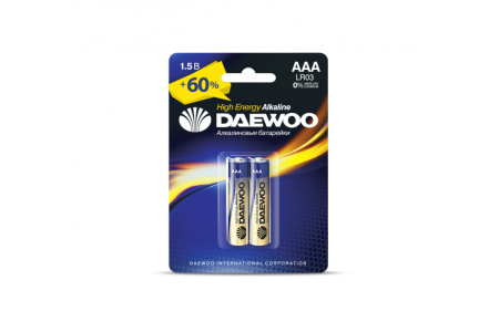 купить Батарейка AAA(мизинчик) алкалиновая BL2 Daewoo HIGH ENERGY в Тольятти Батарейка AAA(мизинчик) алкалиновая BL2 Daewoo HIGH ENERGY