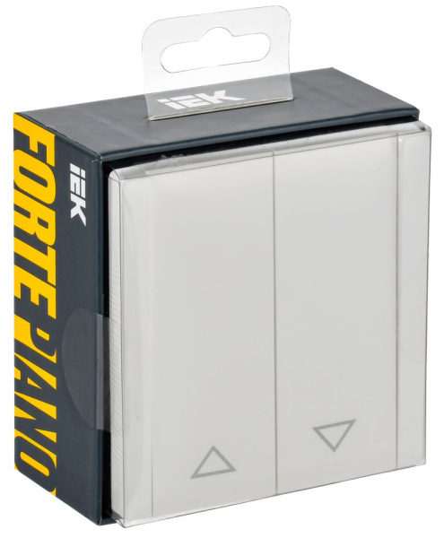 Фортепиано белый выключатель для жалюзи 2кл скрытая 10А IP20  