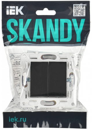 купить SKANDY Выключ. 2-кл. 10А SK-V04Bl черн. IEK в Тольятти SKANDY Выключ. 2-кл. 10А SK-V04Bl черн. IEK