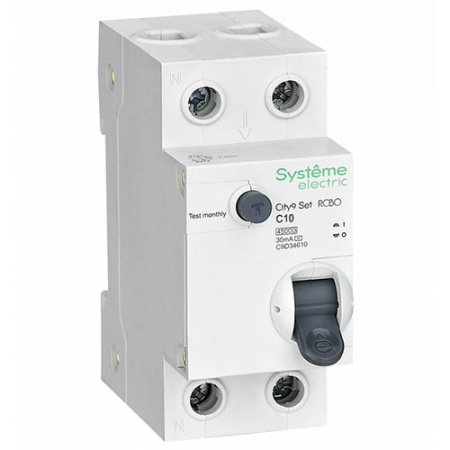 купить Дифавтомат 2Р 10А C тип AC 30мА 4,5кА 2мод City9 Systeme Electric в Тольятти Дифавтомат 2Р 10А C тип AC 30мА 4,5кА 2мод City9 Systeme Electric