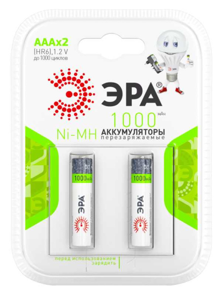 купить Аккумулятор AAA(мизинчик) 1000mAh 1,2В BL2 ЭРА в Тольятти Аккумулятор AAA(мизинчик) 1000mAh 1,2В BL2 ЭРА