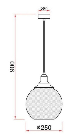 купить Светильник подвес 1*40Вт E27 черный шар сетка Лофт в Тольятти Светильник подвес 1*40Вт E27 черный шар сетка Лофт