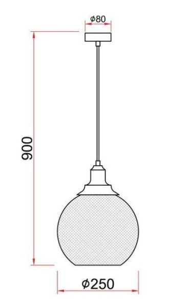 купить Светильник подвес 1*40Вт E27 черный шар сетка Лофт в Тольятти Светильник подвес 1*40Вт E27 черный шар сетка Лофт