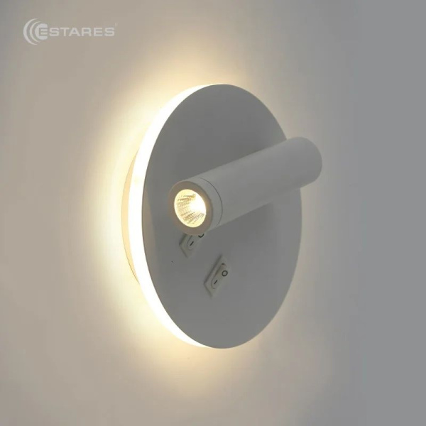 купить Светильник настенный (спот) свд 10Вт 4000К 900лм белый поворотный Estares в Тольятти Светильник настенный (спот) свд 10Вт 4000К 900лм белый поворотный Estares