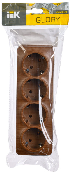 купить Глори дуб розетка открытая 4-мест заземление IP20 в Тольятти Глори дуб розетка открытая 4-мест заземление IP20