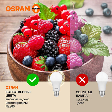 купить Лампа светодиодная 220В Е27 15Вт 3000К 1200лм стандарт A60 матовая Osram LED Value анал.7071101,704746 в Тольятти Лампа светодиодная 220В Е27 15Вт 3000К 1200лм стандарт A60 матовая Osram LED Value анал.7071101,704746