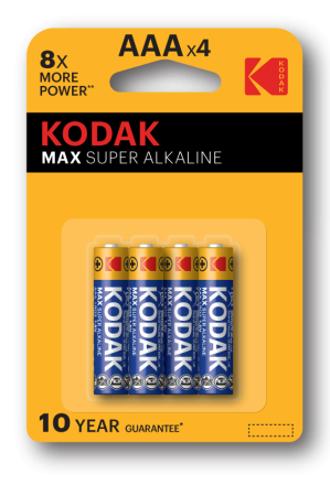 купить Батарейка AAA(мизинчик) алкалиновая BL4 Kodak Max  в Тольятти Батарейка AAA(мизинчик) алкалиновая BL4 Kodak Max